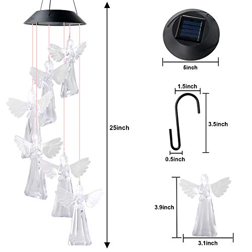 Angel Wind Chimes Solar Garden Light Energy-Saving Mom Angel Gifts For Women Outdoor Decor Lights Christmas Mother Gifts Solar Cherub Angel Women Birthday Gifts Grandma #TOP6