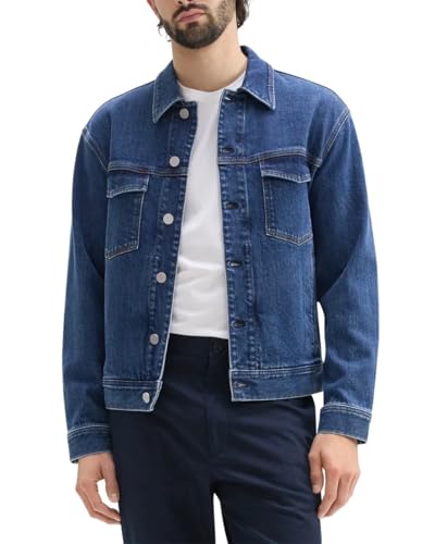 Theory Men's City Trucker Jacket in Denim Beryl
