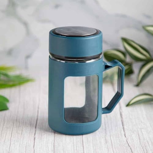 Image of 400 ML Double-Wall Borosilicate Glass Mug with Handle - Heat-Proof Clear Tea & Coffee Cup, Stylish Portable Drinkware for Home, Office & Travel
