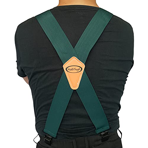 Image of MELOTOUGH Men's Suspender 2 inch Wide Partial Elastic Strap for Jeans Pants