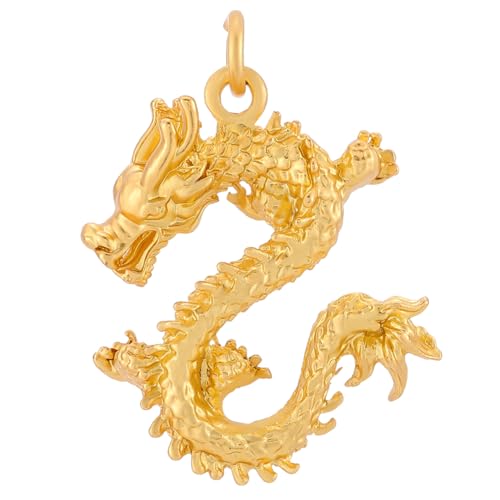 Beebeecraft 1 Box 8Pcs Chinese Dragon Charms 18K Gold Plated
