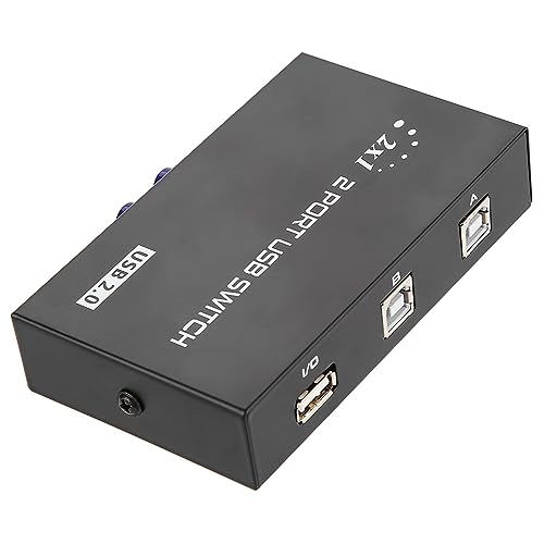 ZJchao Hub USB alimenté 2/4 Ports USB 2.0 Boîte de Commutation de Partage Manuel pour Scanner d'imprimante PC - Commutation Facile des Boutons, Aucun Logiciel Requis, Transfert de Données Rapide,
