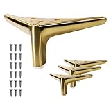 VEHCIL 4 patas de muebles de 4 pulgadas, repuesto de latón cepillado