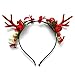 Produktbild Unicra Weihnachten Stirnband Blume Geweih Stirnband Elch Hirsch Tier Hörner Headwear Haarteil Halloween Haarschmuck für Frauen und Mädchen