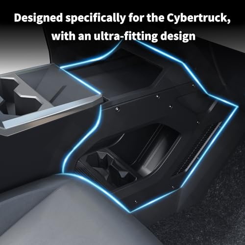 Fiaypoy Center Console Organizer Compatible with Tesla Cybertruck 2023–2025,Double-Layer Storage Tray,Interior Console Storage Solution(Black) by Fiaypoy - Image 3