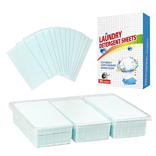 Waschmittelkapseln Tabletten, Waschmittel Blech Tiefe Fleckenentfernung Waschmittel Blechstreifen Waschblatt für Heimreise 90pcs