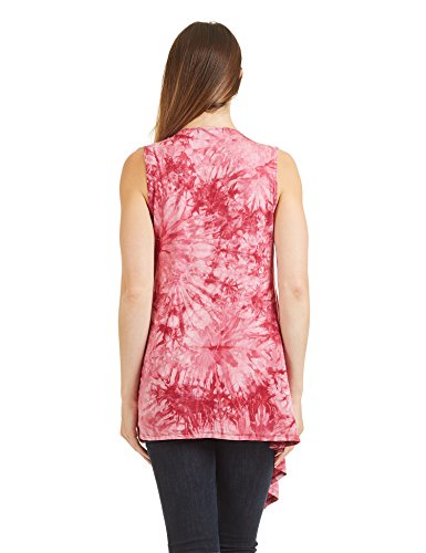 Image of Made By Johnny Women's Lightweight Sleeveless Cardigan - Draped Open Front Vest with Asymmetrical Hem