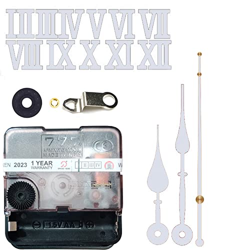 Image of 12 Pcs Arabic Mirrored Acrylic Numerals Movement Machine 22mm for Wood Resin Marble Clock Fancy Needles Pack 1 (White D3)