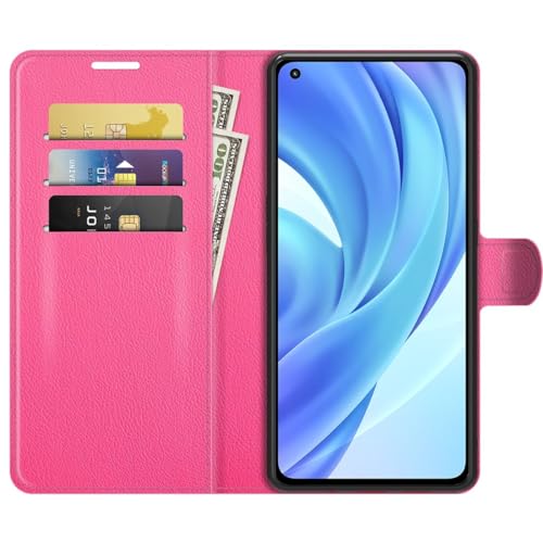 Étui Xiaomi Mi 11 Lite à clapet rose pour protéger l'écran des rayures