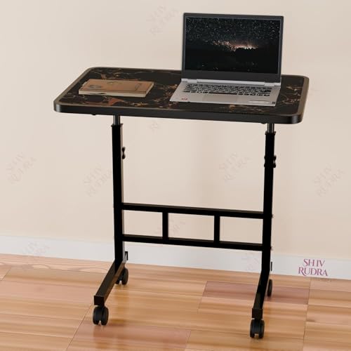Image of Multi-Purpose Laptop Table, Study Table| Heavy Duty Bed Table| Adjustable for Height, Portable for Office, Work Form Home | DIY Table, Easy to Asembl (Adjustable GOLDMARBLE) (001)