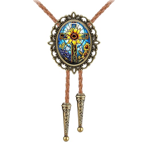 Image of Jeilwiy Bolo Tie for Men Western Cowboy Gothic Bolo Tie Necklace Halloween | Glow in Dark Bolo Tie for Men Women, 3D Halloween Bolo Tie, Gothic Western Ties, String Ties for Men Rodeo Leather Necktie