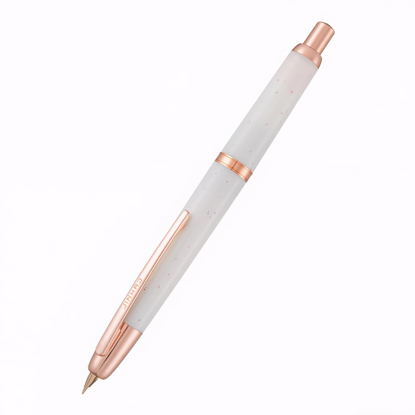 JINHAO 20 Snow red gold clip Press Fountain Pen Retractable F Nib Plastic With Clip Writing Ink Converter School Supplies