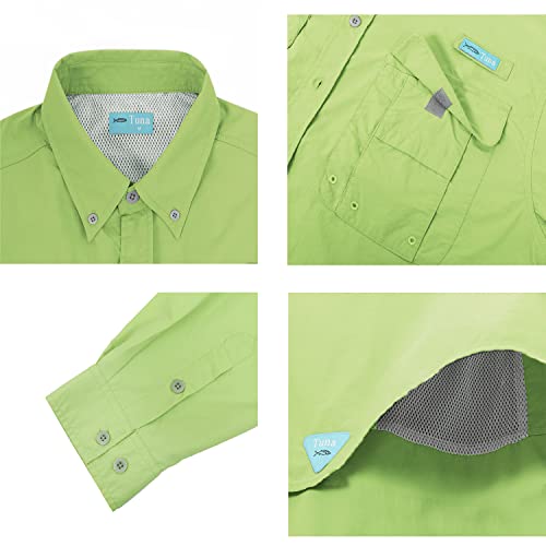 Tuna Men's Fishing Hiking Upf 50+ Sun Protection Anti-Static Waterproof Outdoor Two Pockets Long Sleeve Shirts (Spring #8 3Xl) #TOP2
