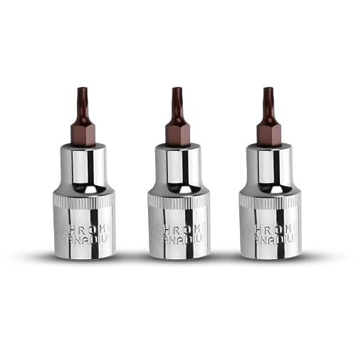 Nikovoke 3 Pcs T20x3/8X48mm Torx Bit Socket, Security Torx Set For Torque Wrench, Ratchet Wrench, Impact Power Drills