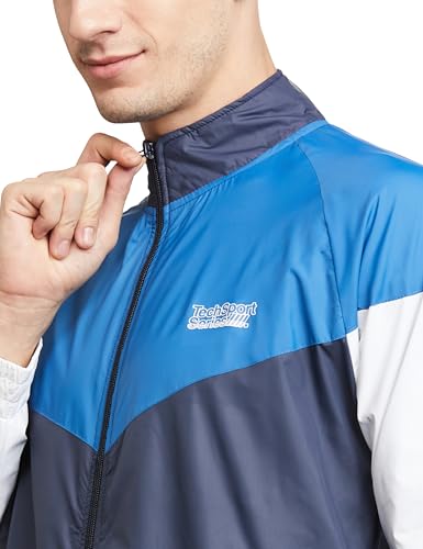 Image of The Indian Garage Co Men Regular Fit Colorblocked Wind Cheater