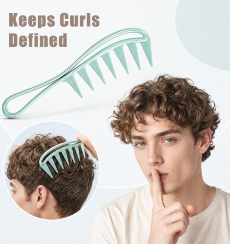 Set de 4 peines de dientes anchos para desenredar cabello miniatura 5