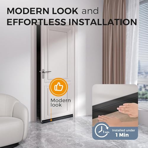 Image of GroTheory 4 Pack Underdoor Draft Stoppers Home Improvement Weather Stripping Door Seal Garage Door Sweep Garage Window Blocker Insulation