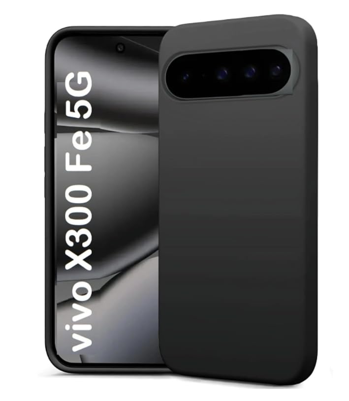 Vivo X300 FE 5G Back Cover | Back Cover | Soft Silicone Slim Back Case Cover for for Vivo X300 FE 5G - Black-image-10