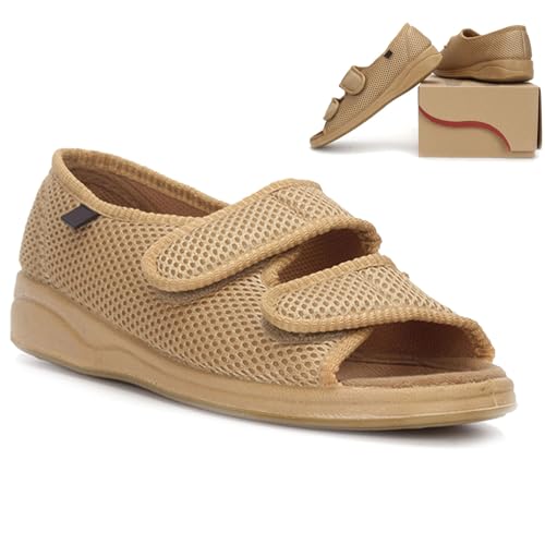 Sandalias extra anchas para mujer, zapatos para diabéticos, zapatos de verano para caminar con , zapatillas ortopédicas para personas mayores, zapatillas ortopédicas para pies hinchados, zapatos de