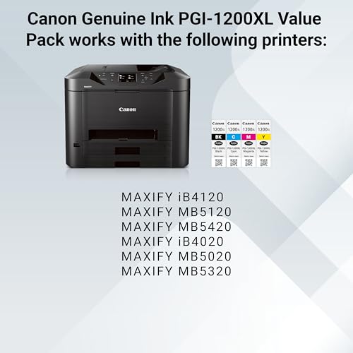 Canon PGI-1200 XL Genuine Four Color Value Pack, Compatible with MAXIFY: MB2120, MB2720, B2020, and MB2320 (Optional) Printers - image 6