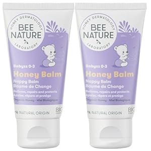 Bee Nature – Organic Baby Nappy Cream – Diaper Rash Cream – Relieves Nappy Rash, Irritation & Redness – 99% Natural – Soothes and Regenerates – Honey Diaper Balm – 2 Pieces(2 * 50ml)