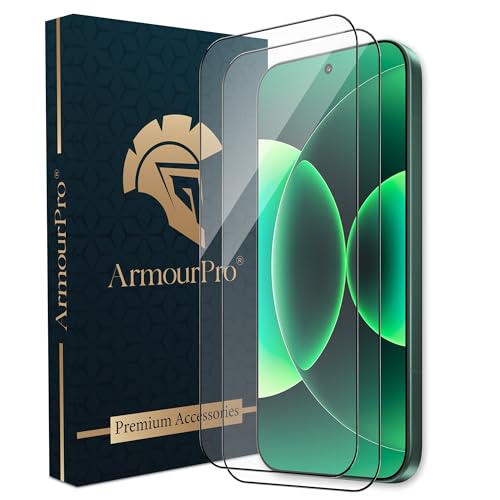 Image of ArmourPro Tempered Glass for Xiaomi 17-9H Anti Scratch Screen Protector, Edge to Edge Coverage, HD Clarity, Smooth Touch, Case Friendly | Black, Pack of 2