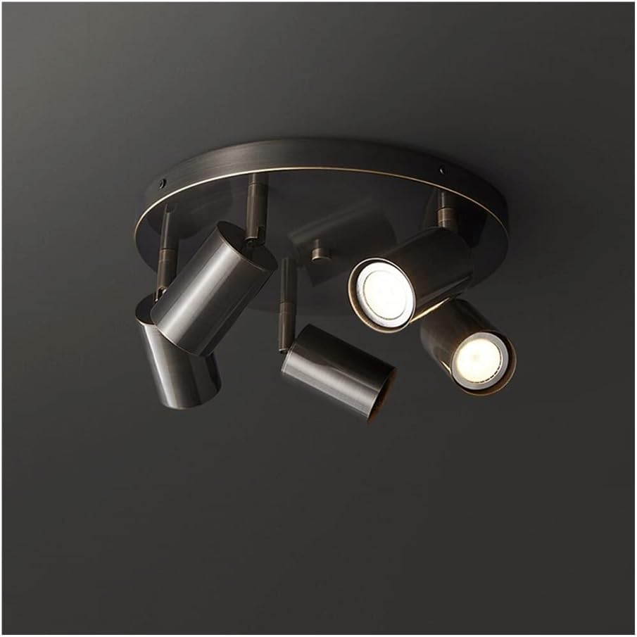 Mid Century Light Fixtures Ceiling Lighting Fixtur Modern LED Track Lighting Fixture with Rotatable Head Ceiling Lamps Directional Round Adjustable Track Lighting Brass Ceiling Lighting Flush Mount Ce