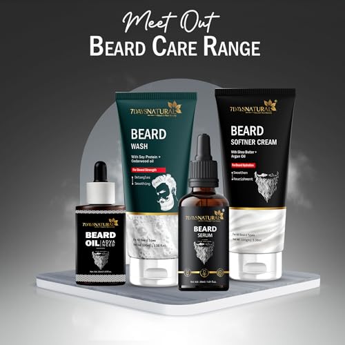 7DAYSNATURAL Beard Softener Cream - 100g - Softens and nourishes your beard without Sulphates or Parabens, Long lasting moisturization and shine for a nourished, itch-free beard