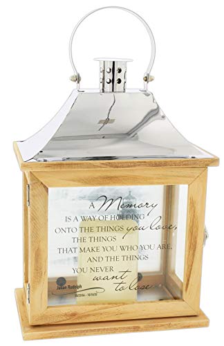 'Memory' Personalized Wooden Memorial Lantern With Flameless Candle #TOP18