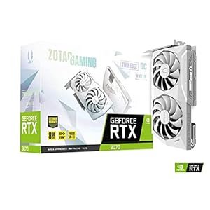 Zotac Tarjeta gráfica GeForce RTX 3070 Twin Edge OC White Edition 8 GB GDDR6, refrigeración avanzada IceStorm 2.0, iluminación con logotipo LED blanco (ZT-A30700J-10P) (renovado)