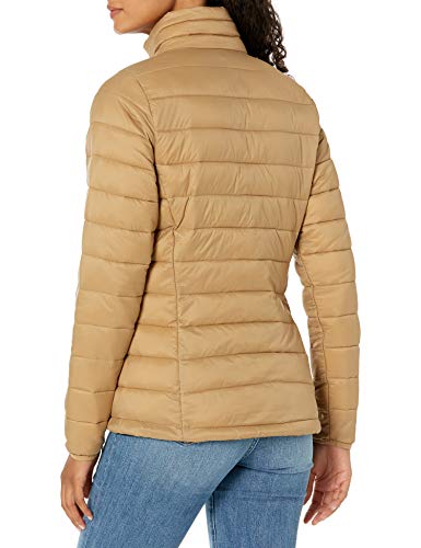 Amazon Essentials Women's Lightweight Long-Sleeve Water-Resistant Puffer Jacket (Available In Plus Size), Camel, Medium #TOP1