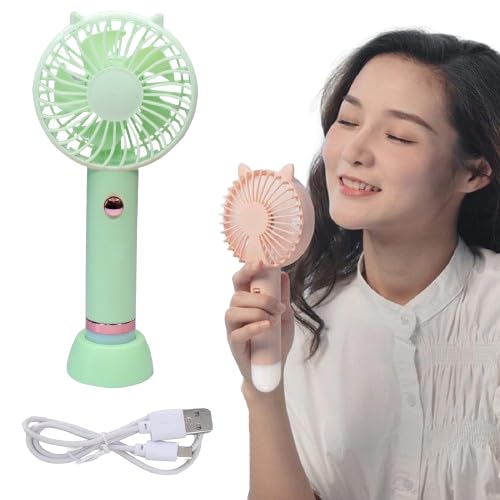 PELO Mini Cute Portable Fan, Hand Fan Personal Pocket Fan Makeup Usb Rechargeable Fan Travel Fan With Led Light And Standing Holder For Women, Men And Kids (B0CY9DVJSY) Amazon Price History, Amazon Price Tracker
