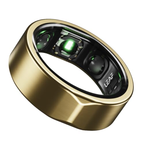 Image of Leaf Halo Smart Ring | Health Tracker | Sleep, Fitness, Stress | Includes 30+ Workout Modes | Battery upto 10 Days | Buy Sizing Kit First | Track Steps, HRV, SPO2 & Periods | Luxe Gold - Size 7