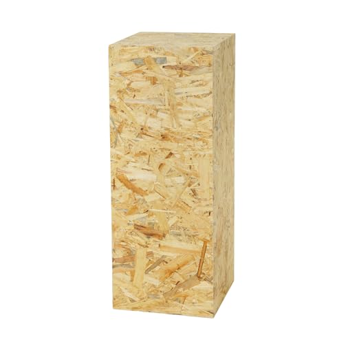 Columna decorativa OSB, columna de flores para salón, soporte para plantas, decoración de pedestal, diseño loft, base estable, aspecto natural, 80 x 30 x 30 cm