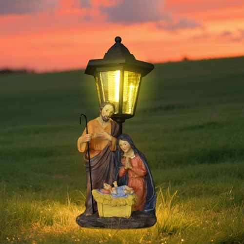 Lanterne extérieure Jésus pour crèche de Noël et éclairage jardin