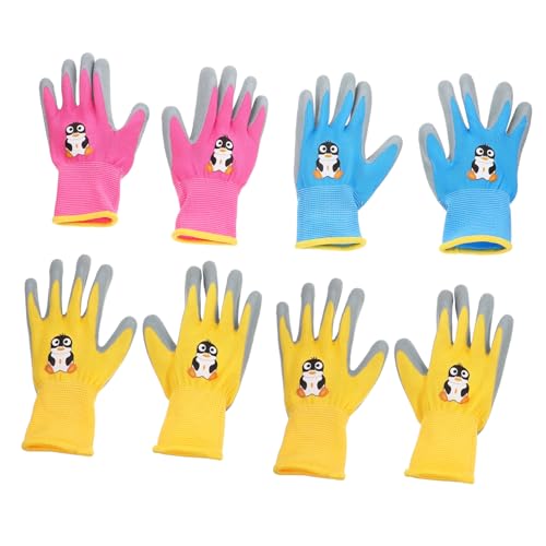 CIYODO Comfortable Gardening for Boys and Girls 4 Pairs Outdoor Cut Resistant Puncture Proof for Activities