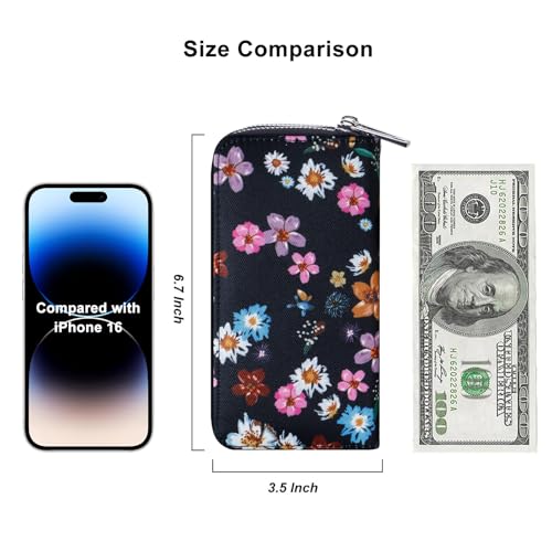 Image of Double Zipper Wallet for Woman Clutch Purse with Cell Phone Holder for Smartphone /Card /Coin /Cash