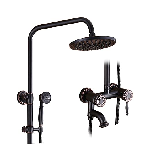 Ensemble de douche pluie rond noir pour créer une ambiance spa à la maison