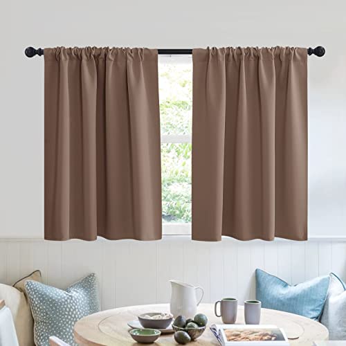 RYB HOME Short Blackout Privacy Curtains 30 inch Long for Bathroom Window