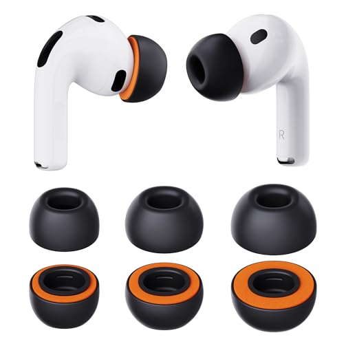 Juyya For AirPods Pro3 �C���[�s�[�X �E���h�~ AirPods Pro ��3����Ή� �C���[�`�b�v �ᔽ���t�H�[�� �Չ��� �C�Y�ጸ �������� ����~�� S/M/L�T�C�Y �e1�y�A (�u���b�N)