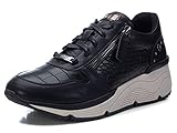 Zapato sra. Textil combinado negro