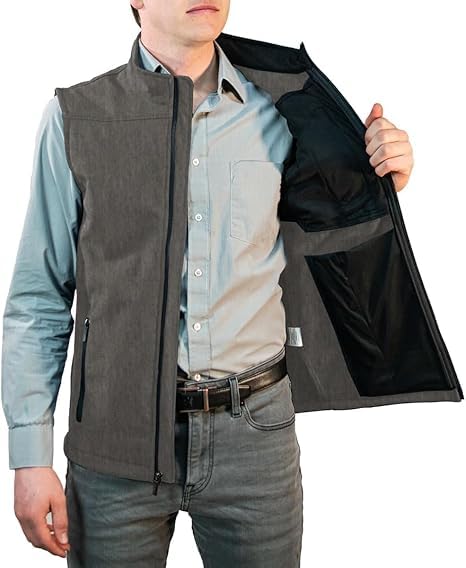 Image of REIMER | Men Softshell Vest Waterproof Windproof Thermal Neoprene Sleeveless Elegant Breathable Fit Zipper Pockets