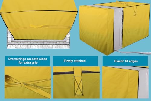 Image of Stylista Polyester Window ac Cover Suitable for O-General 1.1 Ton AMGB12FAWB-B, Yellow Color Elastic fit Cover for Front and Rear of Window Ac