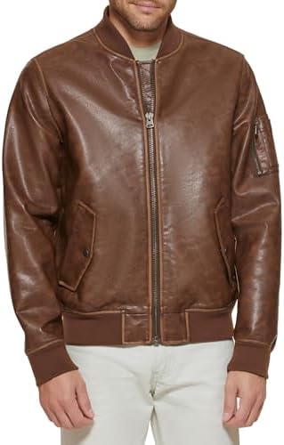 Men’s Faux Leather Varsity Bomber by Levi’s