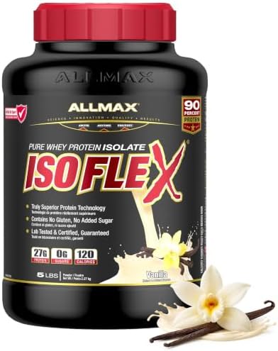 ALLMAX ISOFLEX Whey Protein Isolate, Vanilla, 5 lb
