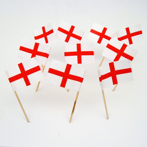 England | English St GEORGE Cross Flag Toothpicks (100)
