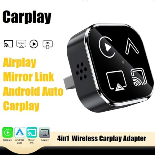Dongle USB CarPlay de cable a inalámbrico con Airplay y adaptador Android Auto 4en1 4