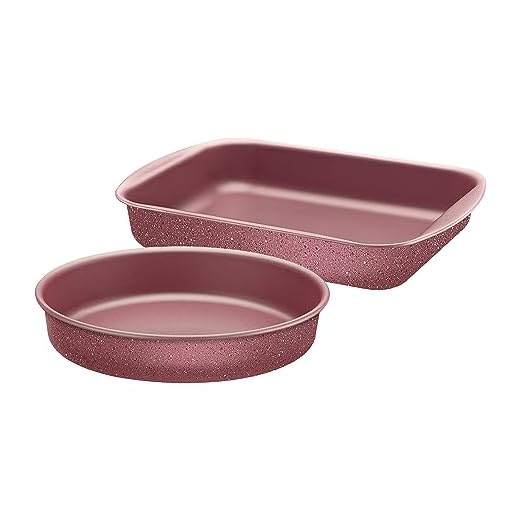 Jogo de Assadeiras Tramontina Brasil em Alumínio com Revestimento Interno e Externo em Antiaderente Starflon Max Rosa 02 Peças