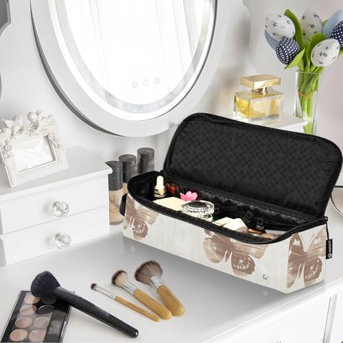 Bolso de viaje Butterfly Wood Brown para plancha de pelo, rizador, secador y accesorios de cabello, resistente al calor con bolsillos interiores miniatura 7
