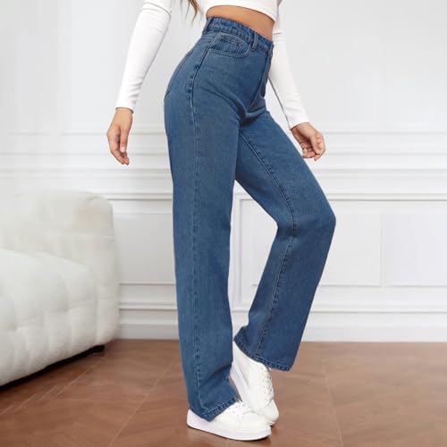 Sweatpant Women's Straight Leg Boyfriend Denim Pants Low Rise Wide Leg Jeans Loose Y2K E-Girl Baggy Street Pants Vintage Aesthetic Clothing Teen Girls Streetwear Hiphop4